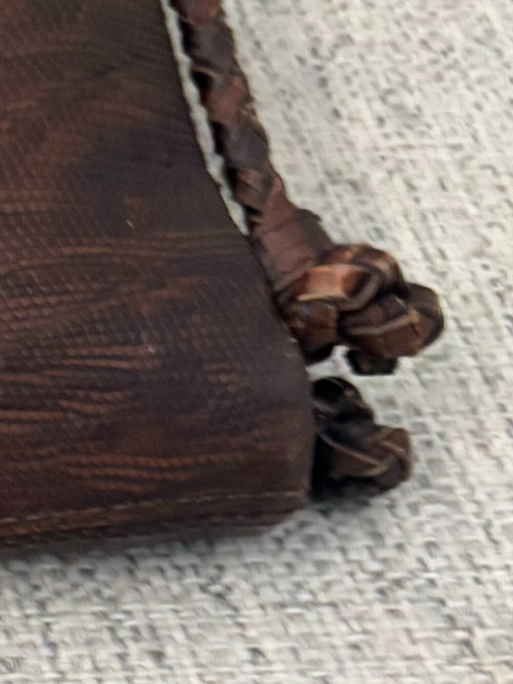 Vintage Brahmin Mojito Braided Strap Crossbody Reptile Embossed Leather Dk Brown - Picture 11 of 14